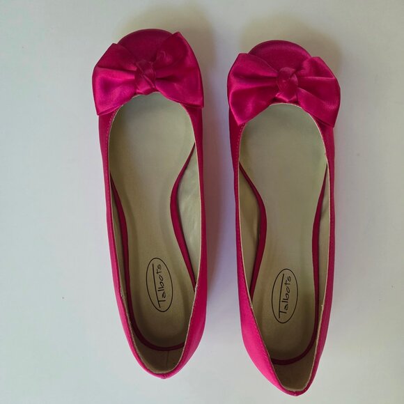 Formal satin hot pink ballet flats NWT Size 8.5 - Picture 1 of 11